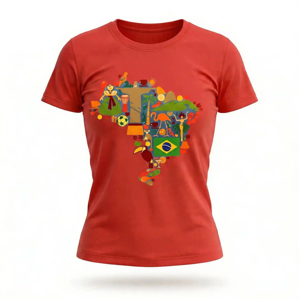 Camiseta Feminina Brasil ✦ Hexa Rio de Janeiro Bandeira | VAI DAR BRASIL