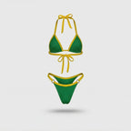 Biquíni brasil bicolor forro duplo suplex premium verde slim feminino — VAI DAR BRASIL Copa 2026