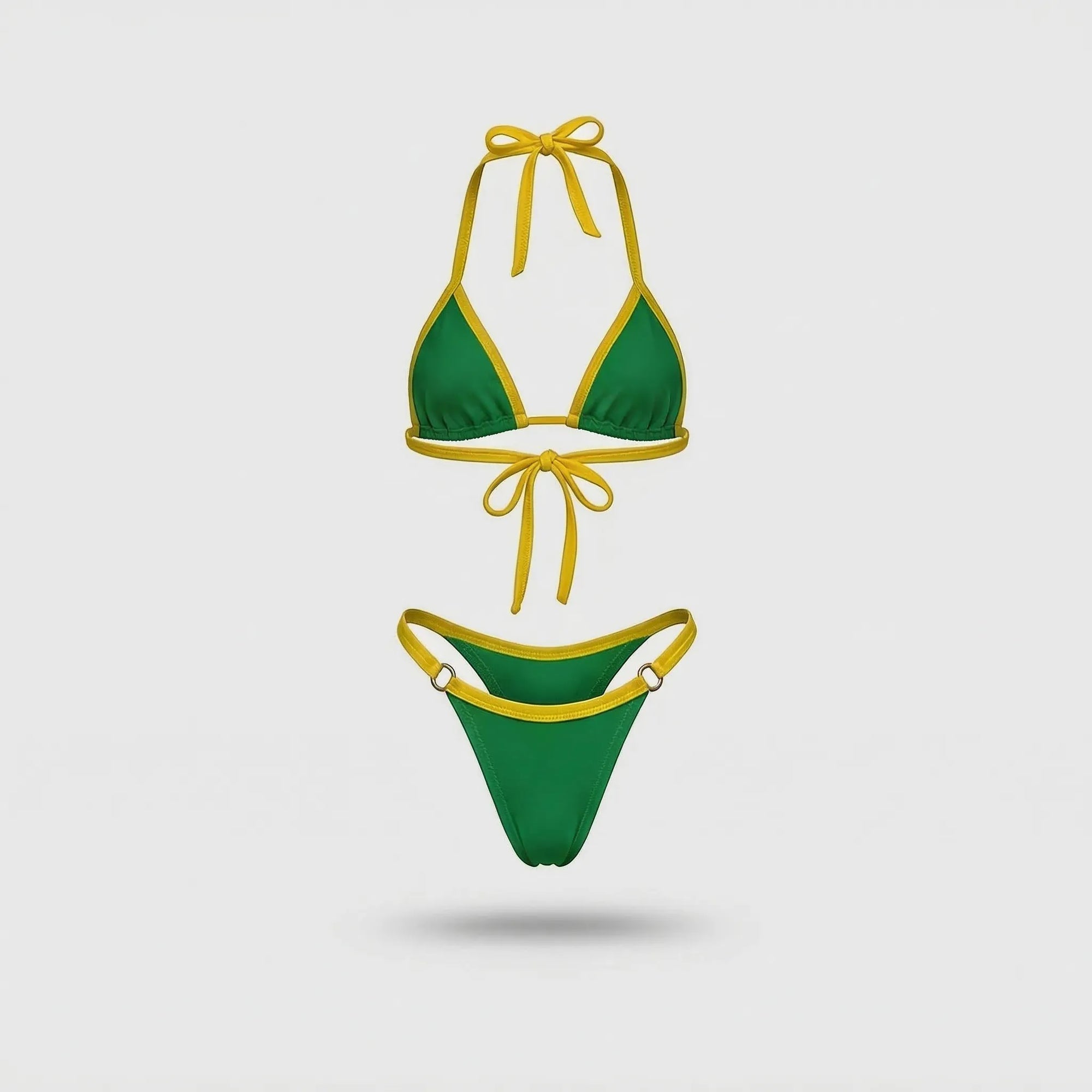 Biquíni brasil bicolor forro duplo suplex premium verde slim feminino — VAI DAR BRASIL Copa 2026