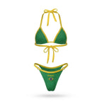 Biquíni fita brasil bordado suplex bicolor verde  slim feminino — VAI DAR BRASIL Copa 2026
