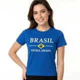 Blusa T-Shirt Bandeira Brasil Feminino Fit Regular | VAI DAR BRASIL