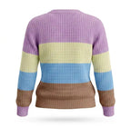 Blusa Tricô Listrada Manga Longa Colorida