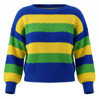 Blusa tricot feminino oversized manga longa cores brasil verde amarelo azul — VAI DAR BRASIL Copa 2026