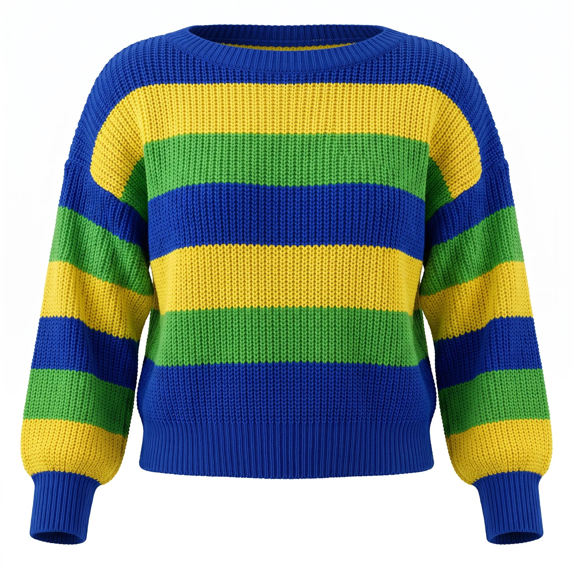 Blusa tricot feminino oversized manga longa cores brasil verde amarelo azul — VAI DAR BRASIL Copa 2026
