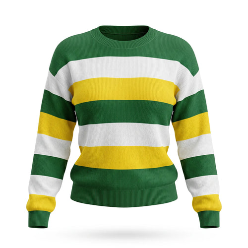 Blusa tricot feminino oversized manga longa cores brasil verde amarelo azul — VAI DAR BRASIL Copa 2026