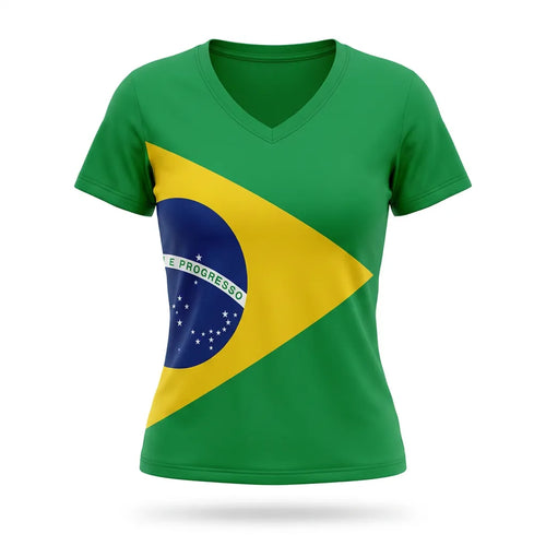 Blusinha t-shirt feminina brasil bandeira viscolycra verde — vista frontal — VAI DAR BRASIL Copa 2026