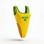 Body cavado brasil ribana premium amarelo com bandeira bordada feminino modelador — VAI DAR BRASIL Copa 2026
