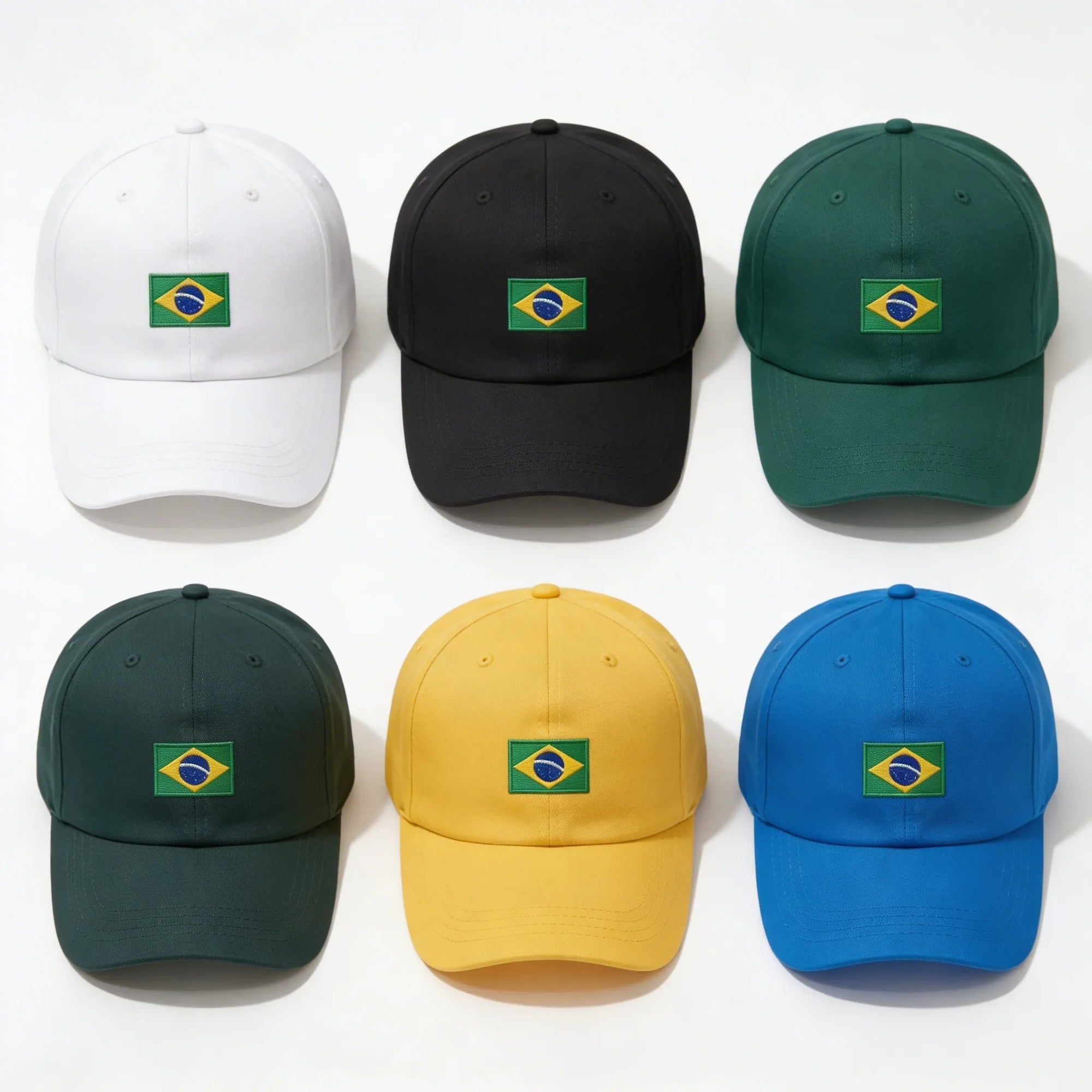 Boné brasil bandeira bordada aba curva preto unissex — VAI DAR BRASIL Copa 2026 seleção brasileira