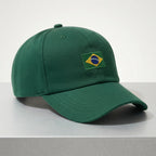 Boné brasil bandeira bordada aba curva verde unissex — VAI DAR BRASIL Copa 2026 seleção brasileira