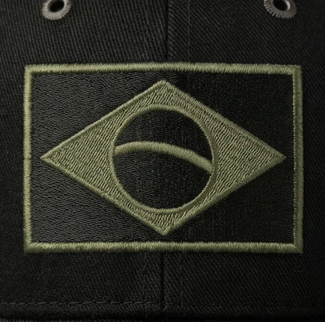 Boné Tático Aba Curva Bandeira do Brasil Bordada | VAI DAR BRASIL