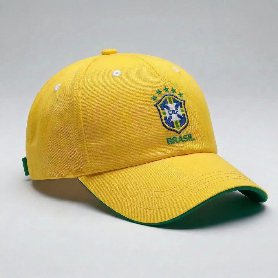 Boné Seleção Brasil CBF Bordado Aba Curva Unissex Strapback | VAI DAR BRASIL