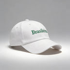 Boné brasil feminino bordado aba curva branco ajustável — VAI DAR BRASIL Copa 2026 torcedora