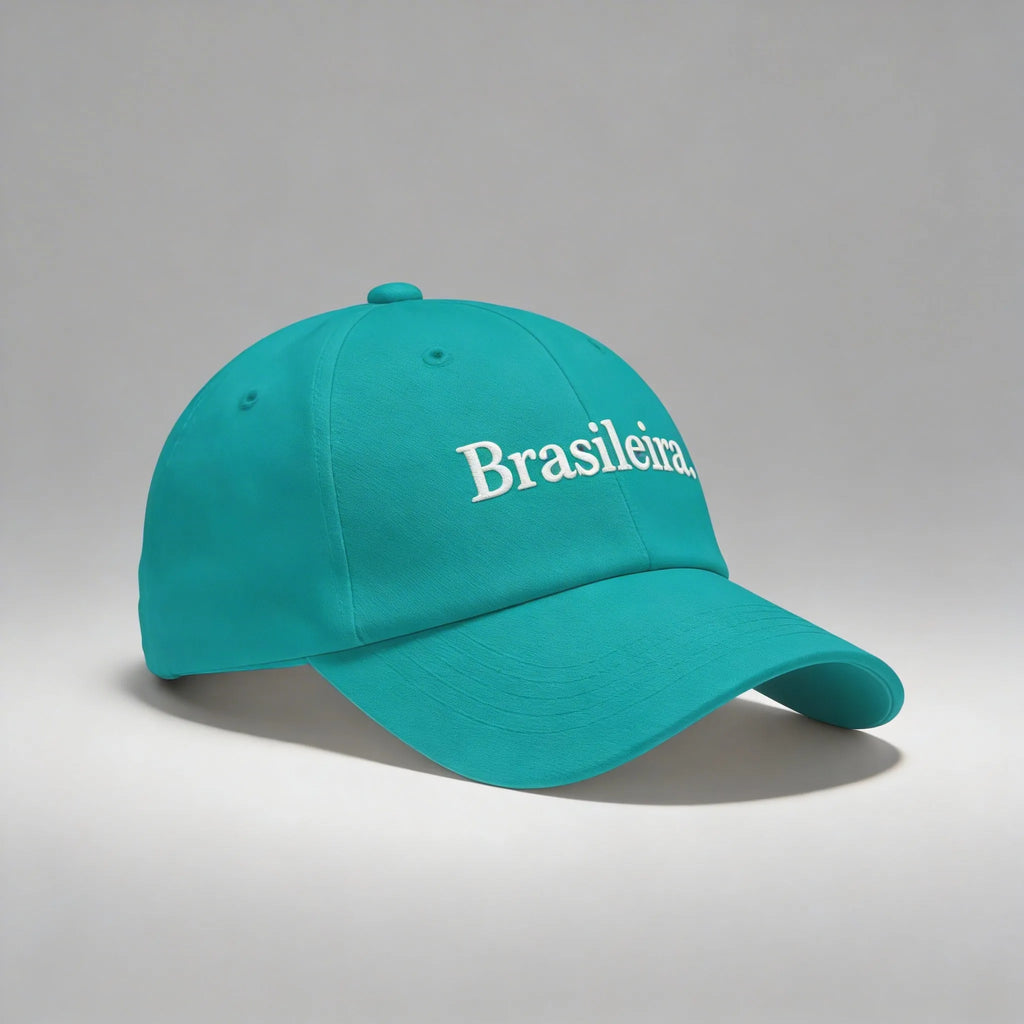 Boné brasil feminino bordado aba curva verde ajustável — VAI DAR BRASIL Copa 2026 torcedora