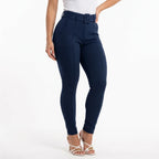 Calça Legging Feminina Jacquard Mesclada Cinto Fixo Elastano