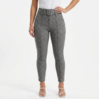 Calça Legging Feminina Jacquard Mesclada Cinto Fixo Elastano
