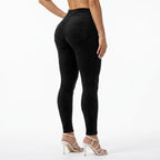 Calça Legging Feminina Veludo Cotelê Cintura Alta com Bolso