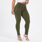 Calça Legging Feminina Veludo Cotelê Cintura Alta com Bolso