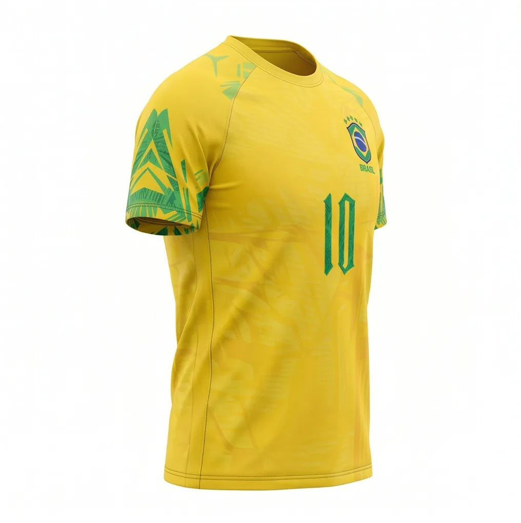 Camisa Dry-fit Brasil ✦ Brasão N°10 Proteção UV | VAI DAR BRASIL
