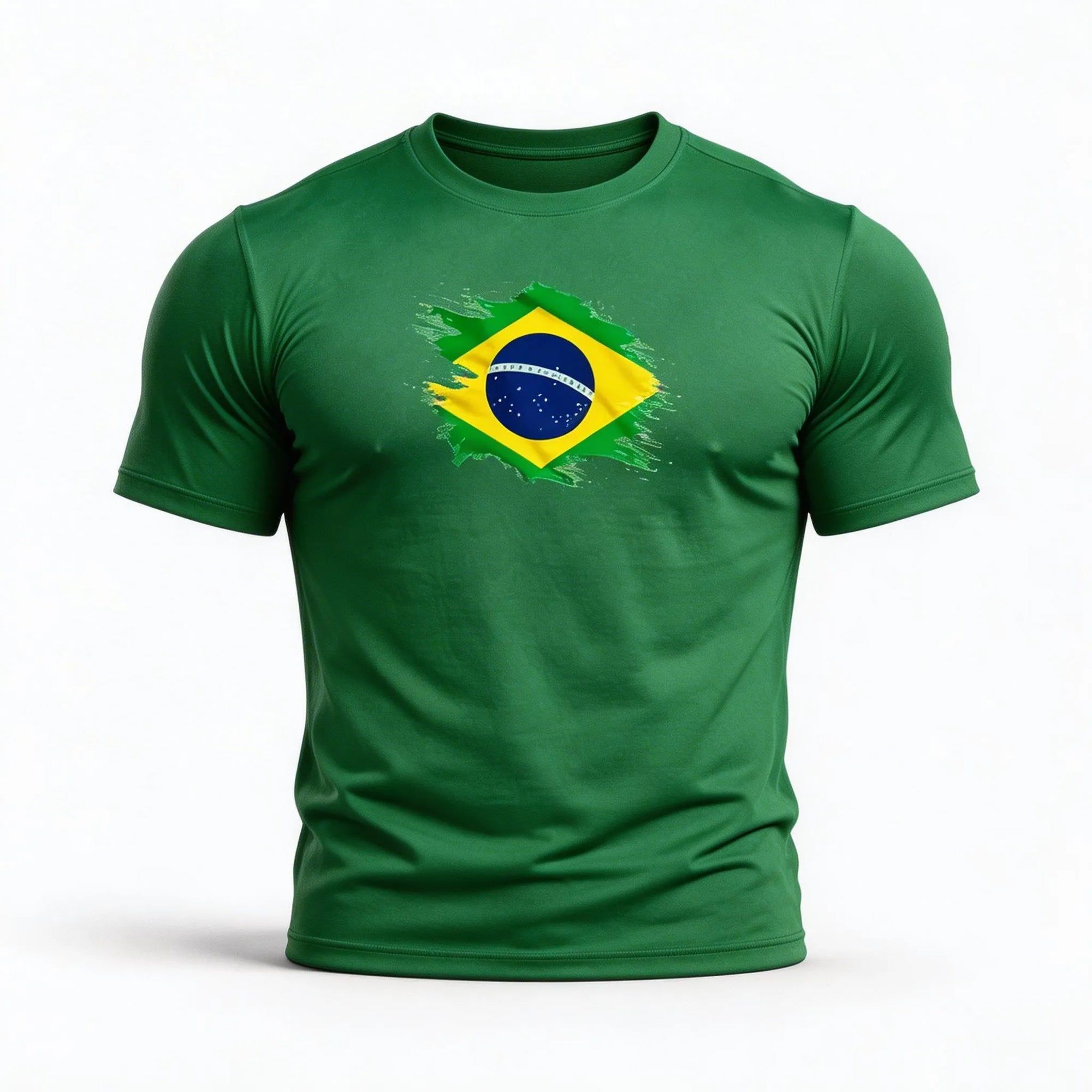 Camisa dry fit brasil slim verde bandeira estilizada treino academia masculino — VAI DAR BRASIL Copa 2026