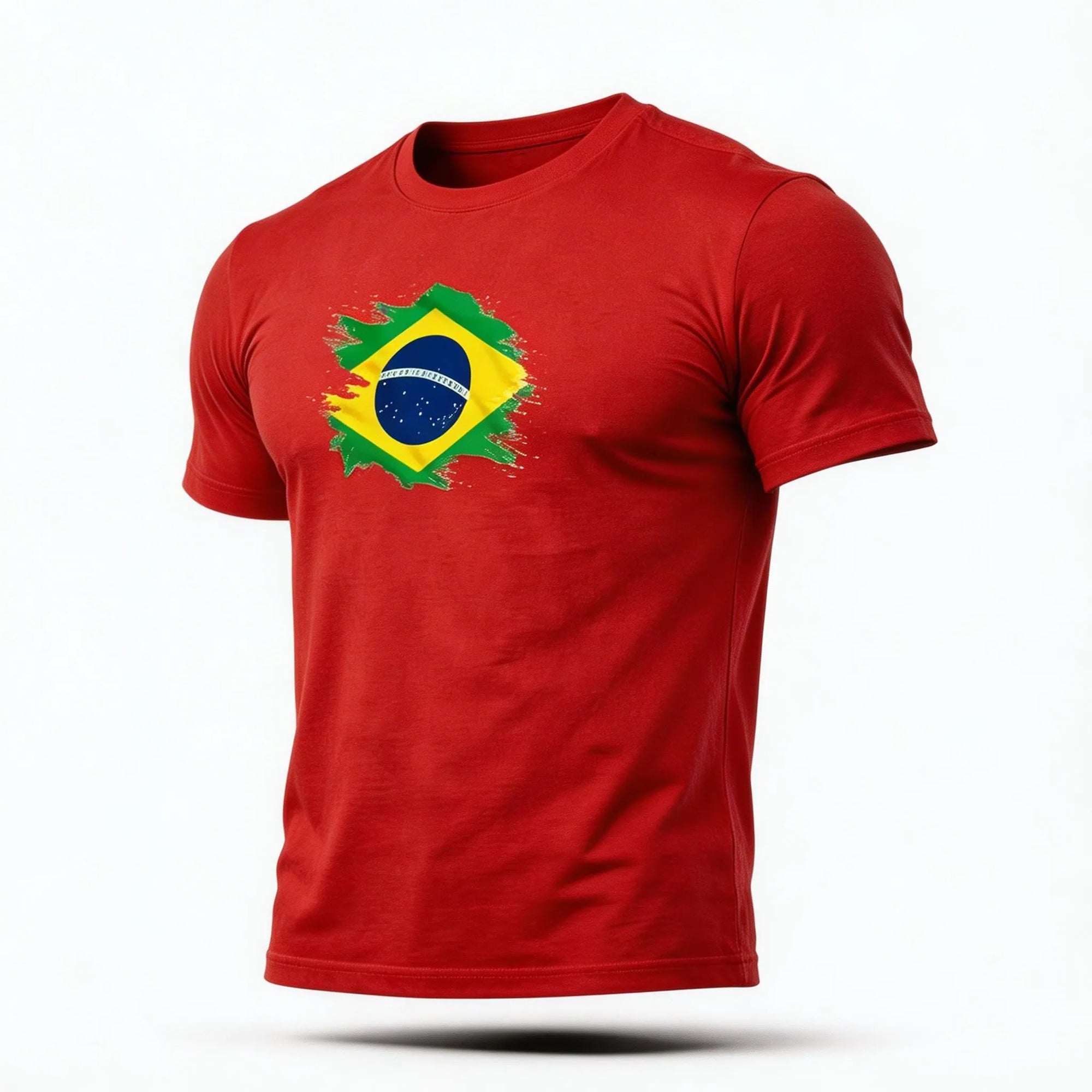 Camisa dry fit brasil slim vermelha bandeira estilizada treino academia masculino — VAI DAR BRASIL Copa 2026