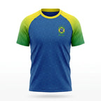 Camisa dry-fit masculina brasil bandeira verde amarelo azul proteção uv — vista frontal — VAI DAR BRASIL Copa 2026
