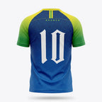 Vista traseira camisa dry-fit brasil número 10 costas verde amarelo azul uv — Copa 2026 VAI DAR BRASIL