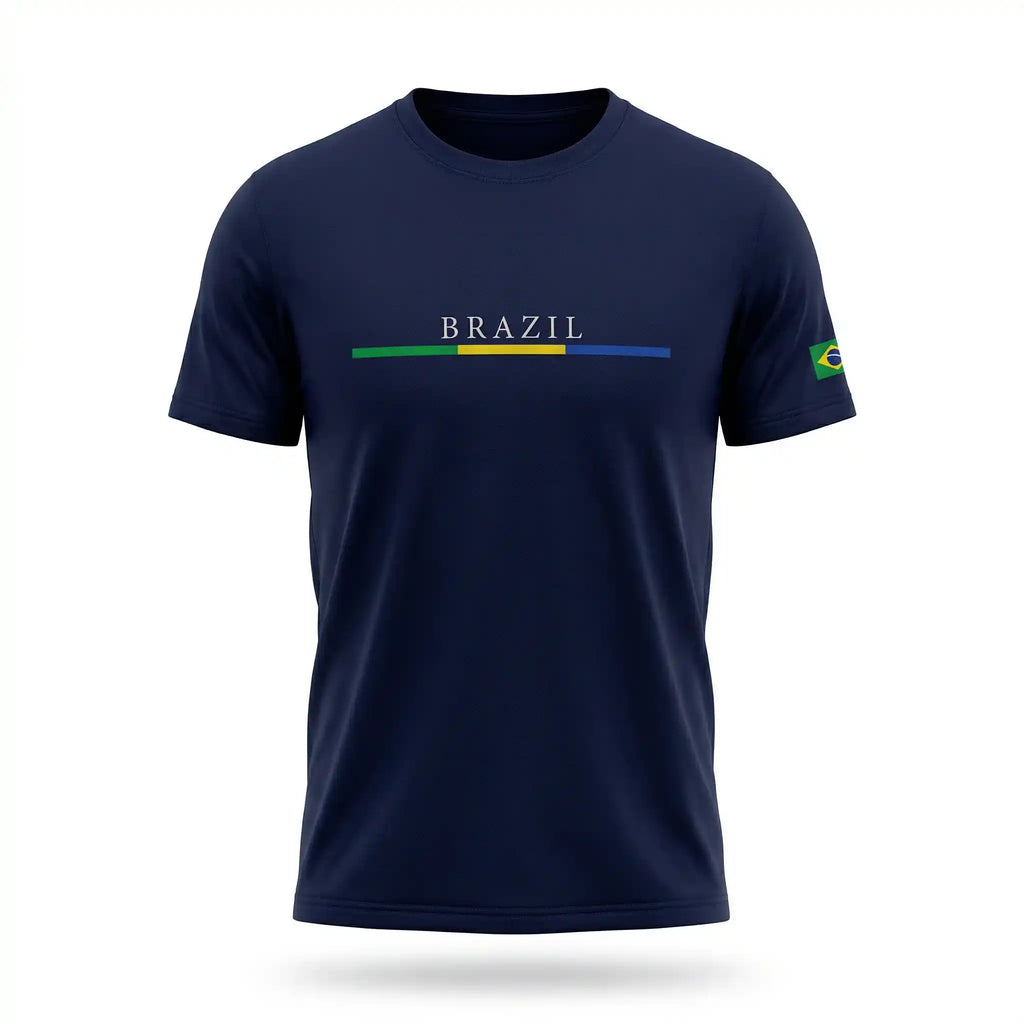 Camisa masculina brazil casual streetwear algodão azul marinho regular — VAI DAR BRASIL Copa 2026