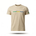 Camisa masculina brazil casual streetwear algodão bege regular — VAI DAR BRASIL Copa 2026