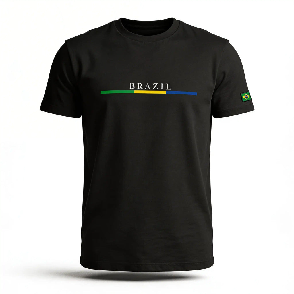 Camisa masculina brazil casual streetwear algodão preto regular — VAI DAR BRASIL Copa 2026