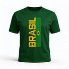 Camiseta brasil algodão feminino fit regular verde com bandeira estilizada frontal — VAI DAR BRASIL Copa 2026