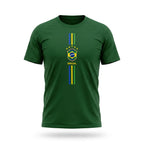 Camiseta brasil 3 riscos algodão premium verde — vista frontal — VAI DAR BRASIL Copa 2026