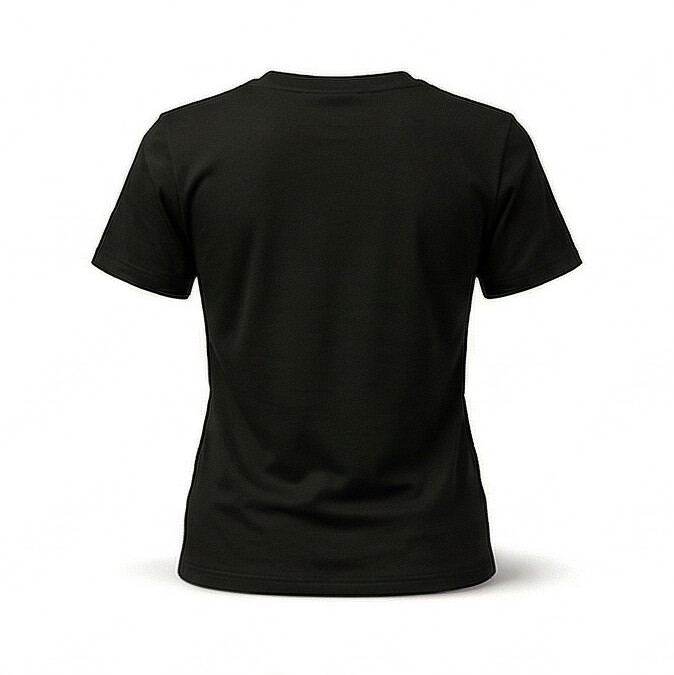 Vista traseira camiseta feminina brasil borboletas algodão preto premium VAI DAR BRASIL — Copa 2026