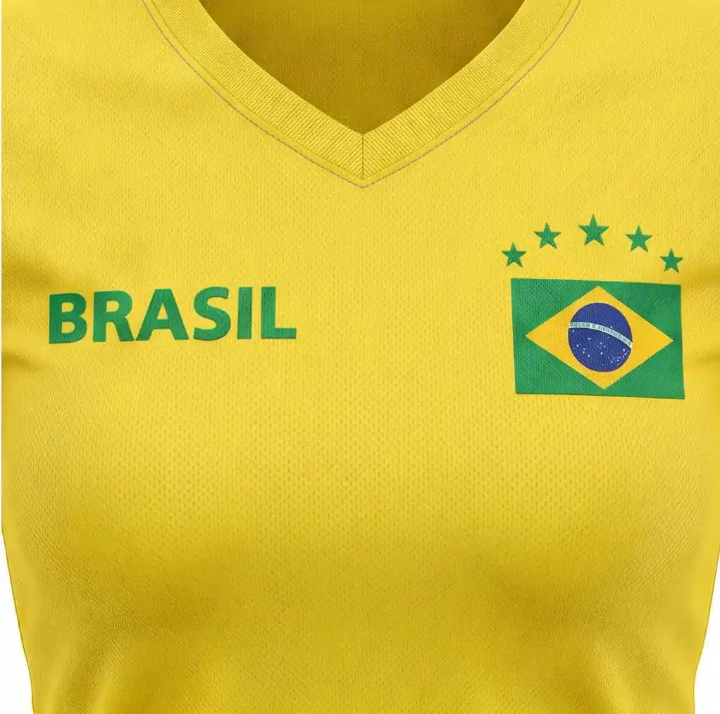 Camiseta Dry-fit Babylook Brasil ✦ Bandeira BRASIL | VAI DAR BRASIL