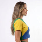 Camiseta Cropped Brasil ✦ Bandeira Copa do Mundo | VAI DAR BRASIL