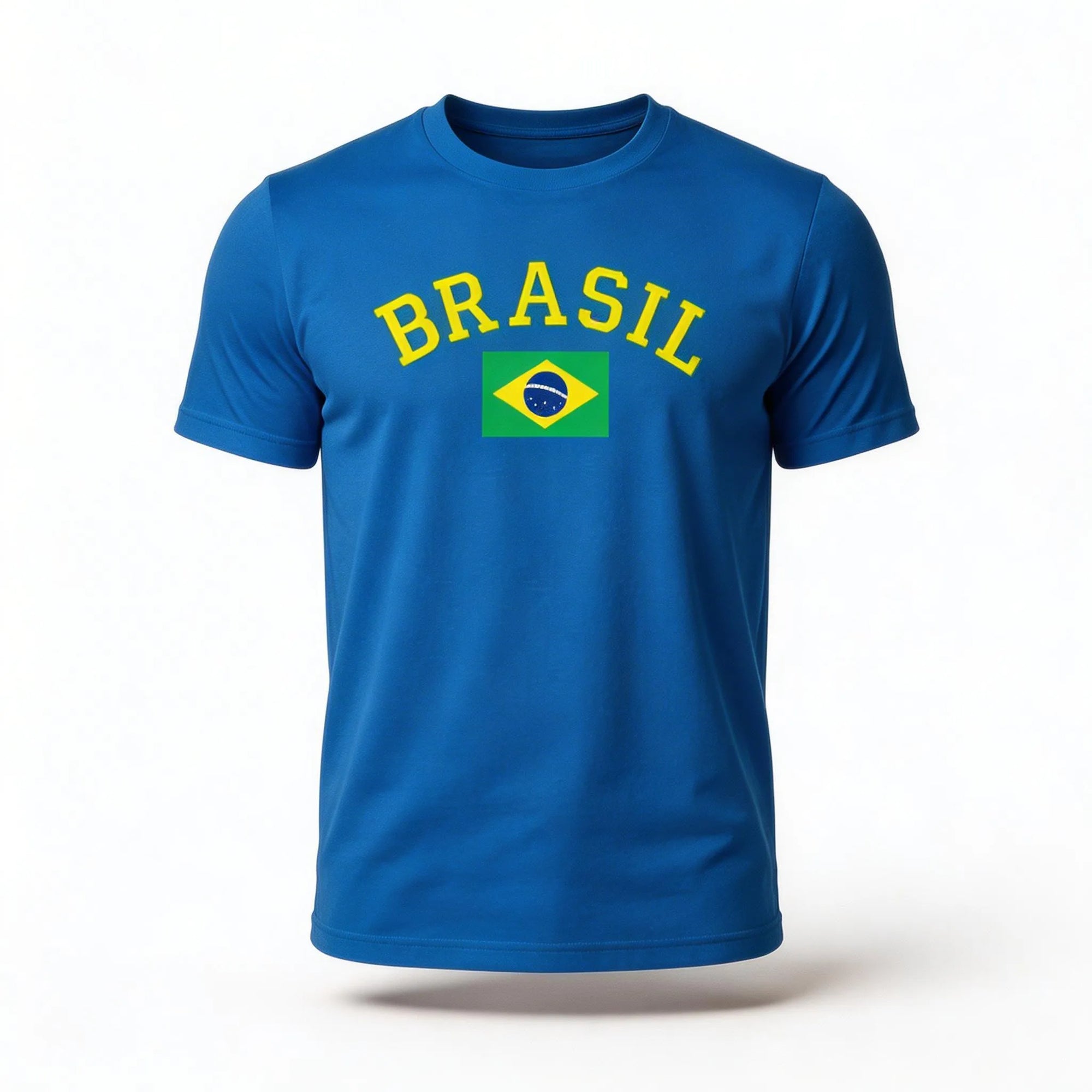 Camiseta dry fit brasil torcida regular azul bandeira estilizada masculino — VAI DAR BRASIL Copa 2026
