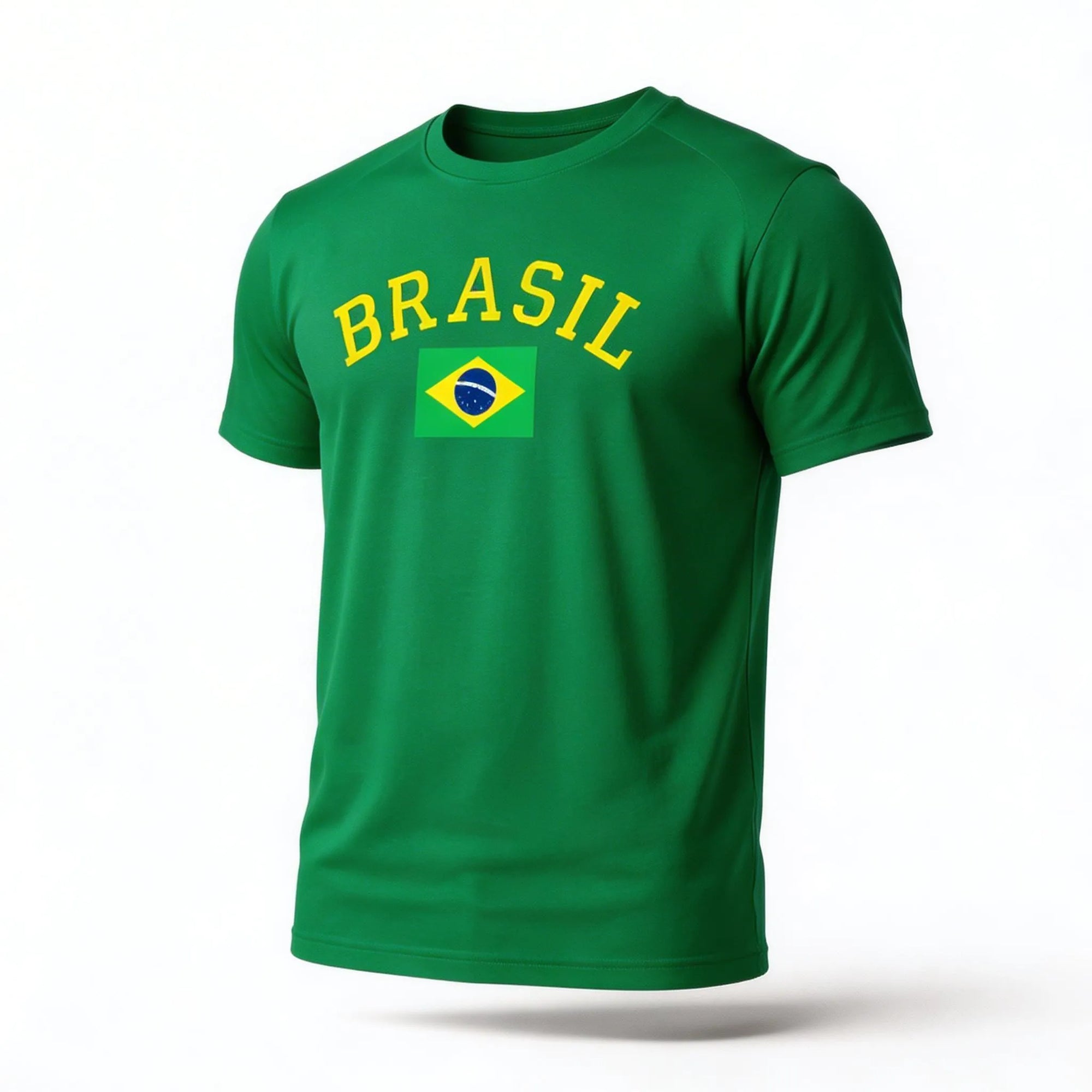 Camiseta dry fit brasil torcida regular verde bandeira estilizada masculino — VAI DAR BRASIL Copa 2026