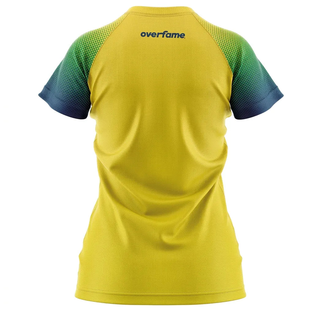 Camiseta Feminina Brasil ✦ Bandeira Dry-fit UV Copa | VAI DAR BRASIL