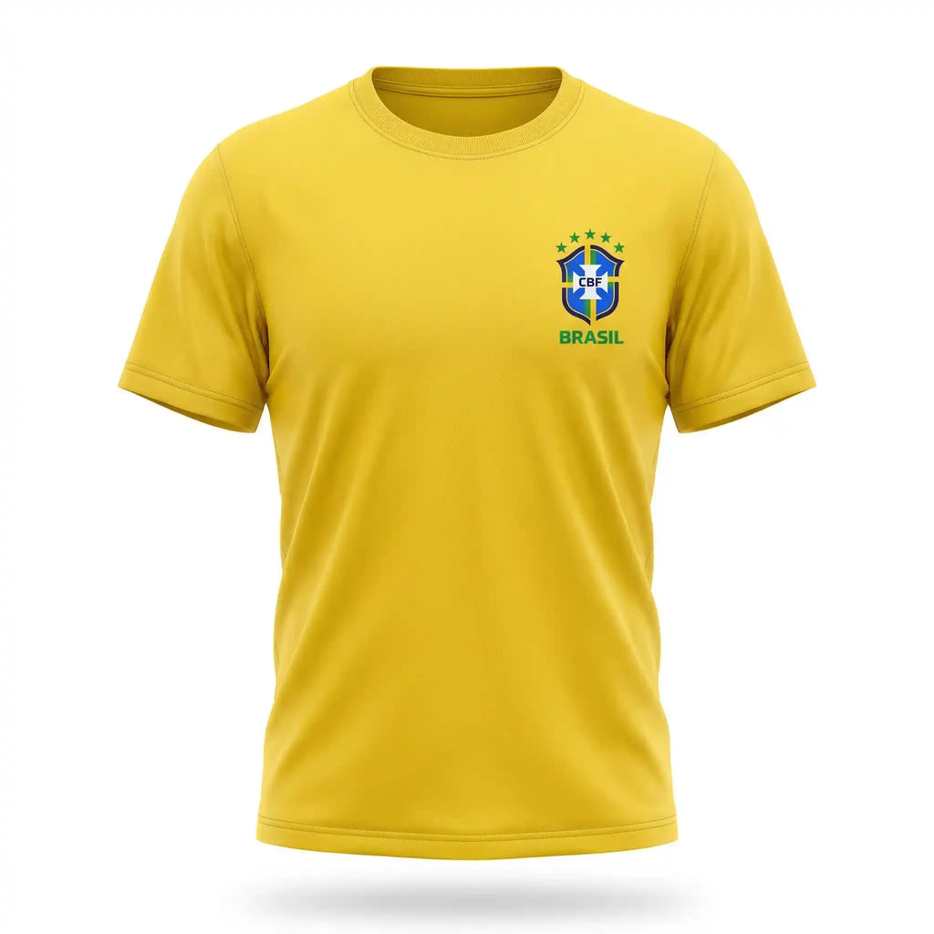 Camiseta infantil brasil bandeira algodão amarelo nome brasil — VAI DAR BRASIL Copa do Mundo 2026
