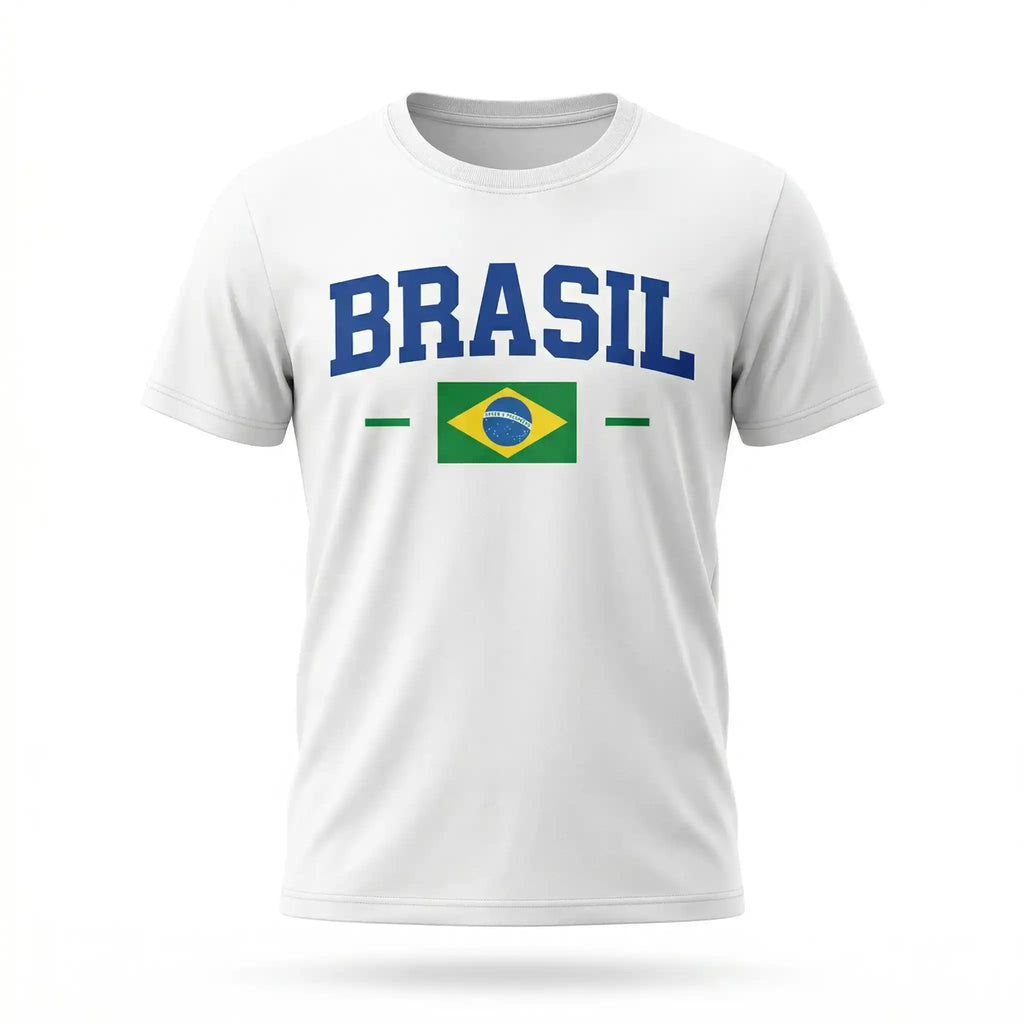 Camiseta infantil brasil bandeira algodão branco nome brasil — VAI DAR BRASIL Copa do Mundo 2026
