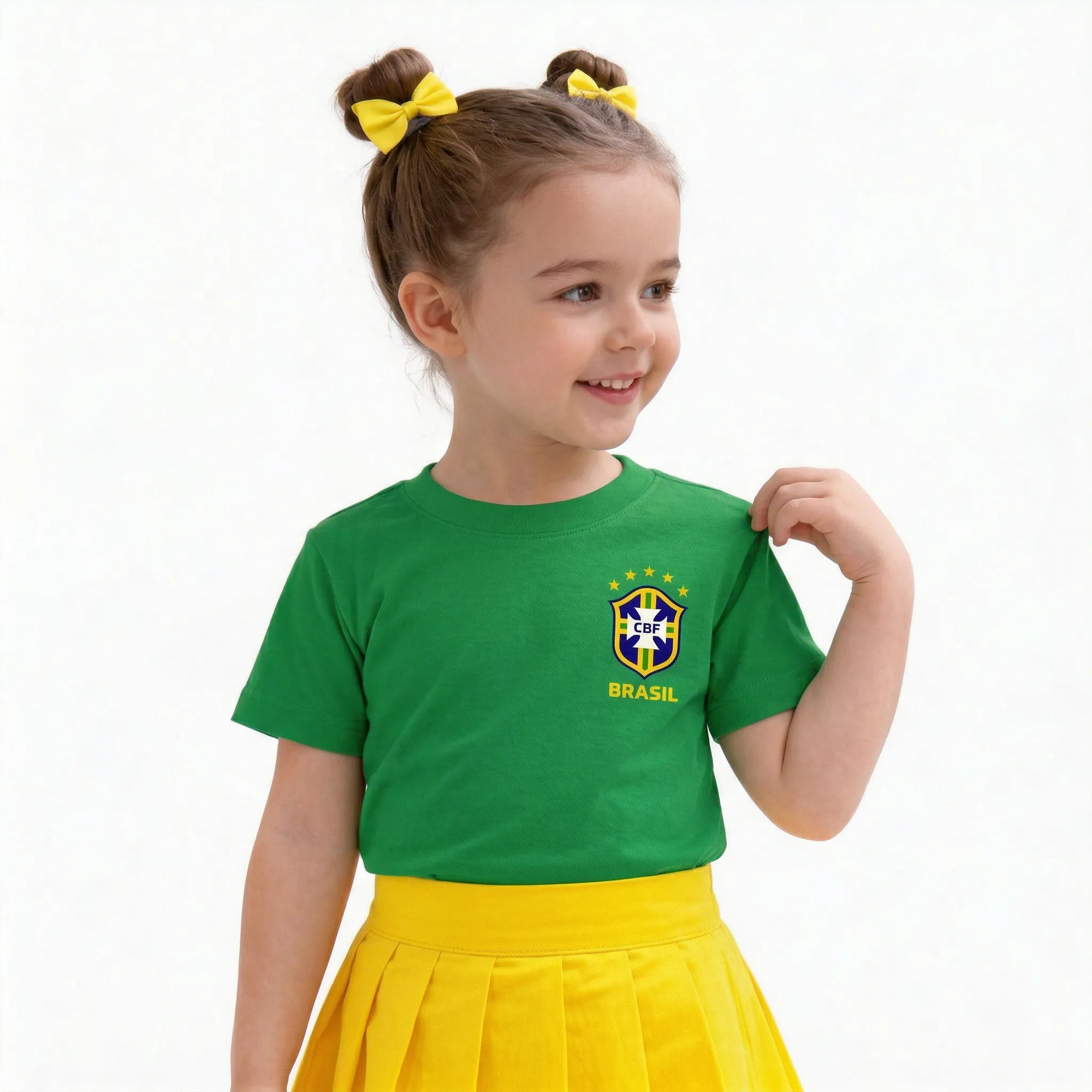 Camiseta Infantil Brasil CBF Algodão Menina Copa 2026 | VAI DAR BRASIL