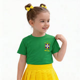 Camiseta Infantil Brasil CBF Algodão Menina Copa 2026 | VAI DAR BRASIL