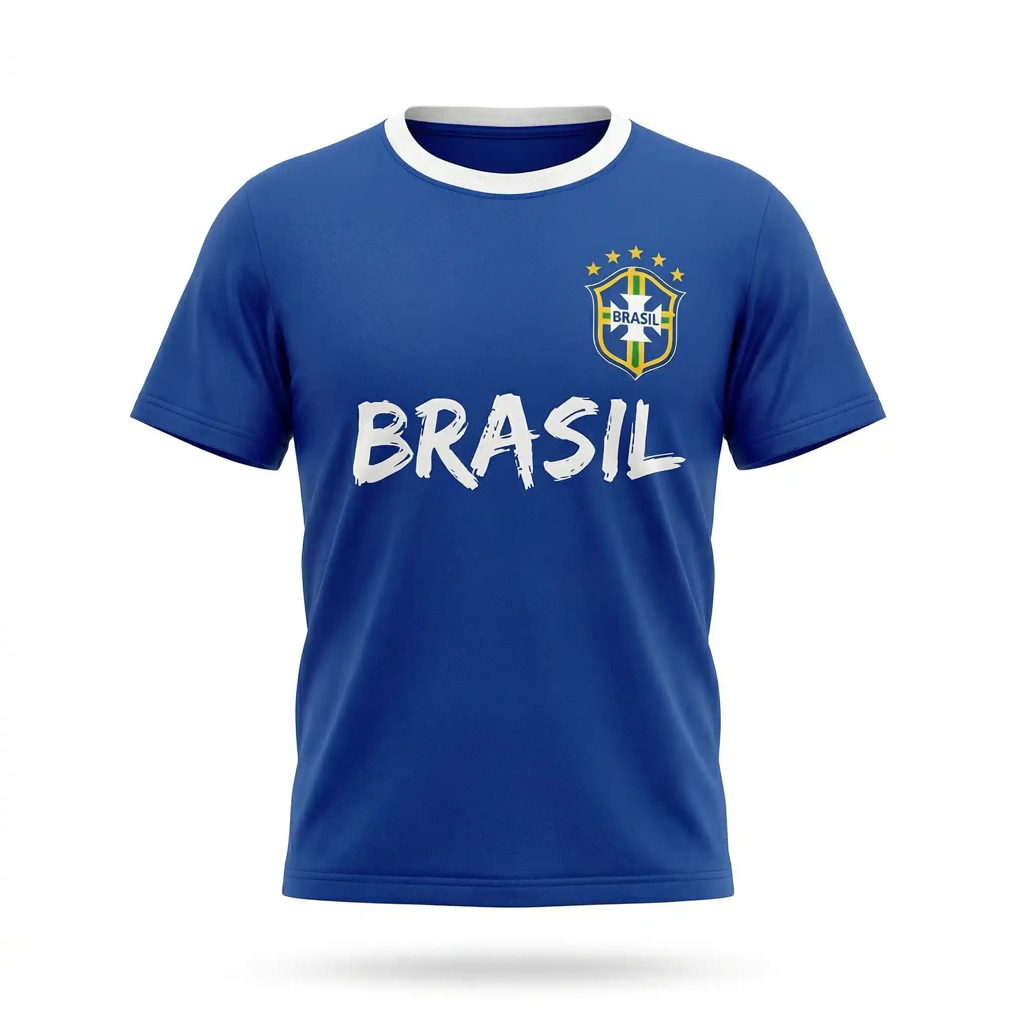 Camiseta infantil seleção brasileira dry-fit azul brasão brasil unissex — VAI DAR BRASIL Copa 2026
