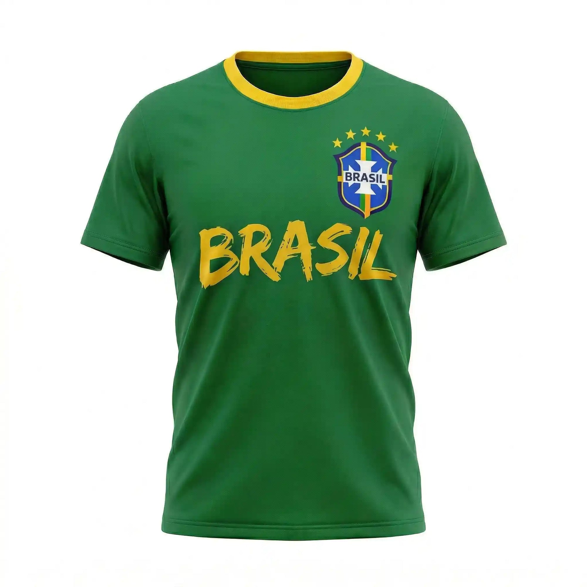 Camiseta infantil seleção brasileira dry-fit verde brasão brasil unissex — VAI DAR BRASIL Copa 2026
