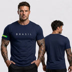 Camiseta Minimalista Brasil ✦ Fio 30.1 Bandeira Copa | VAI DAR BRASIL