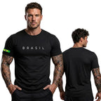 Camiseta Minimalista Brasil ✦ Fio 30.1 Bandeira Copa | VAI DAR BRASIL
