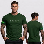 Camiseta Minimalista Brasil ✦ Fio 30.1 Bandeira Copa | VAI DAR BRASIL