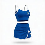 Conjunto academia top cropped short saia cbf brasil suplex slim azul feminino — VAI DAR BRASIL Copa 2026