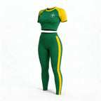 Conjunto Feminino Cropped Manga Curta + Calça CBF Copa 2026 | VAI DAR BRASIL