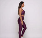 Conjunto Fitness Feminino Top Bojo Removível e Calça Legging Cós Alto