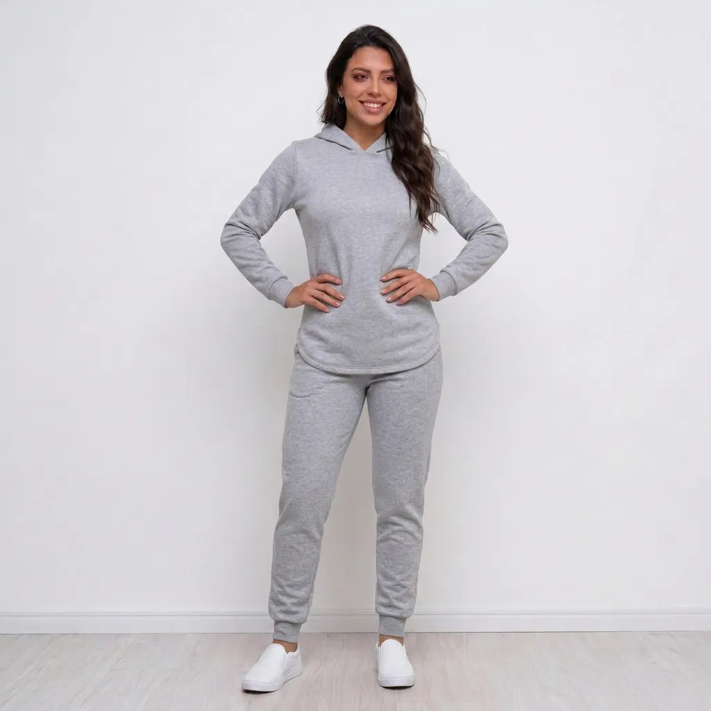 Conjunto Feminino de Frio Lanzinha Blusa com Capuz e Calça Jogger